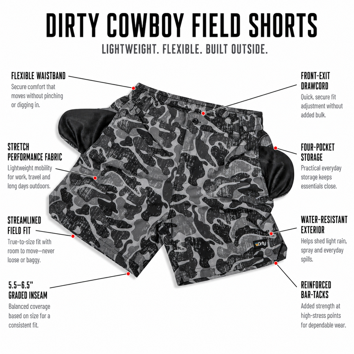 FIELD SHORTS SIZE & FIT GUIDE