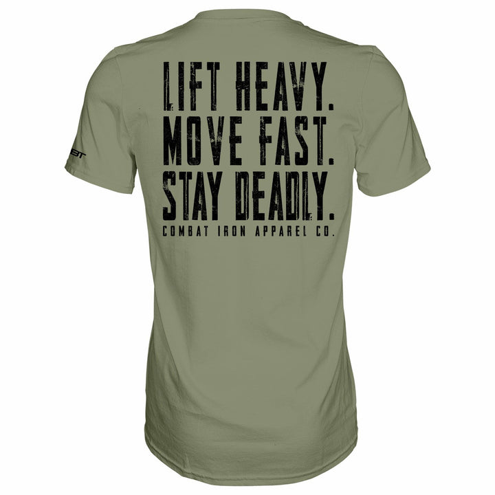 Lift heavy. Move fast. Stay deadly. Men’s t-shirt  #color_olive