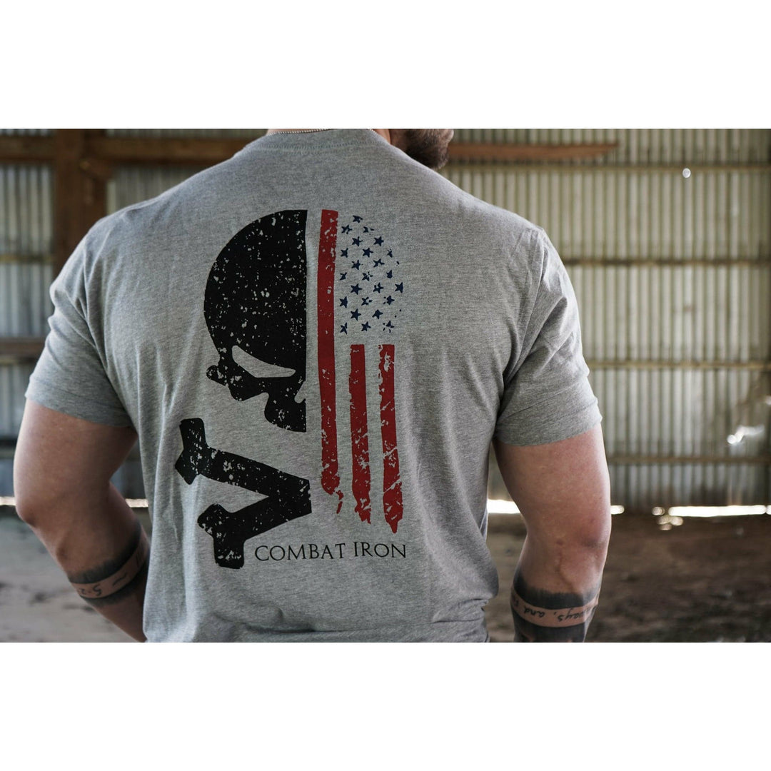 MEN'S PREMIUM T-SHIRT | LIBERTY SKULL USA FLAG EDITION - Combat Iron Apparel™