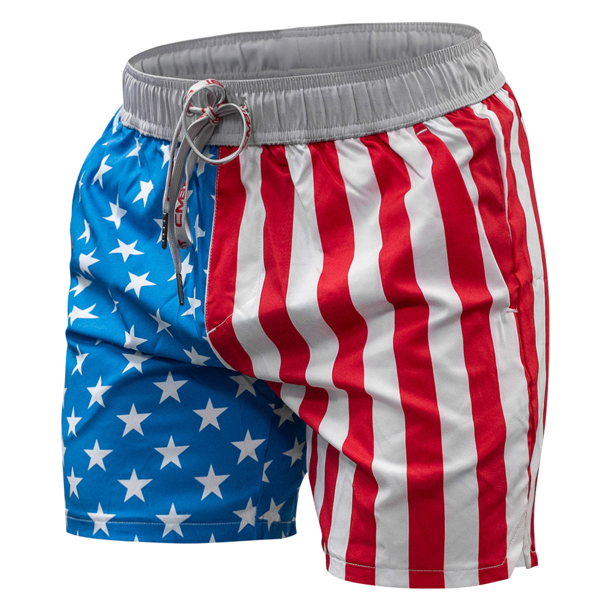 Men's workout shorts perfect for weight lifting and swimming. #color_american-flag