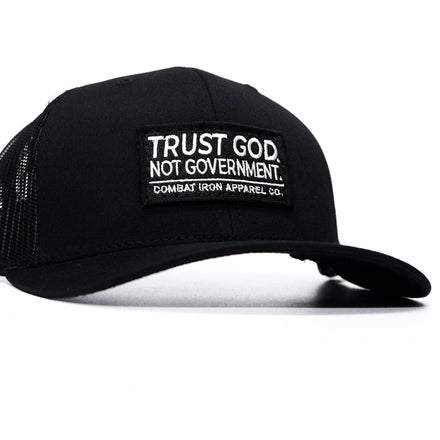 Trust God. Not Government. Mid-Profile Mesh Snapback - Combat Iron Apparel Co.
