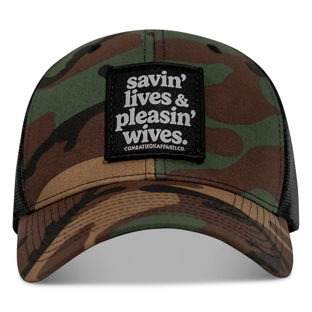 SAVIN' LIVES & PLEASIN' WIVES Patch SnapBack Hat