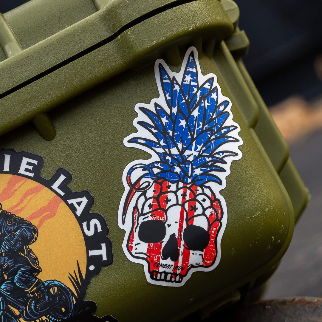 USA PATRIOTIC PINEAPPLE GRENADE DECAL