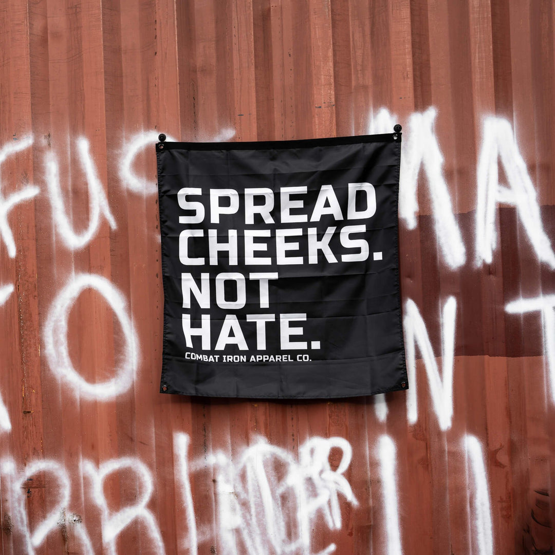 Spread Cheeks. Not Hate. 3' X 3' Wall Flag