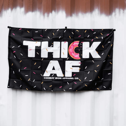 Thick AF Donut Edition 3' X 5' Wall Flag - Combat Iron Apparel Co.