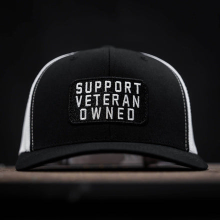Support Veteran Owned Patch Mid-Profile Mesh Snapback - Combat Iron Apparel Co.