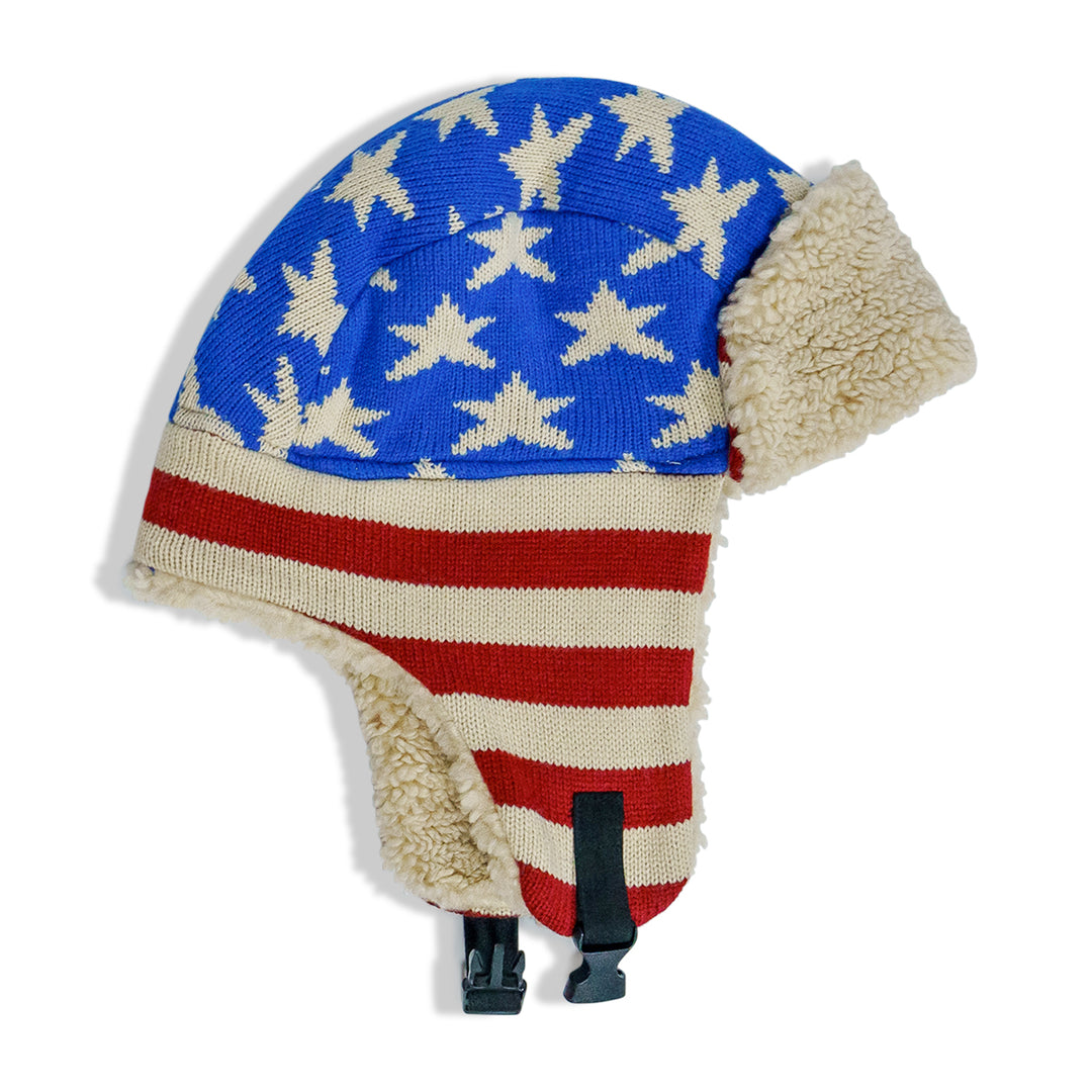 USA Wool Insulated Knitted Trapper Hat