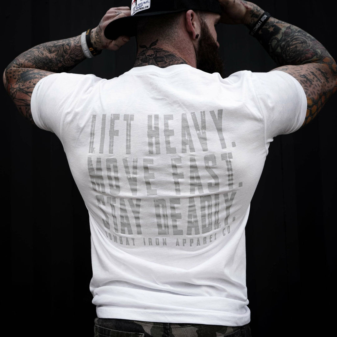 Original Motto: Lift Heavy. Move Fast. Stay Deadly. Men's T-Shirt