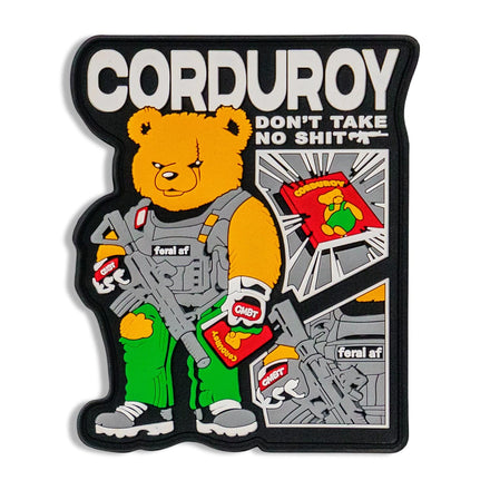 Corduroy The Bear PVC Patch - Combat Iron Apparel Co.