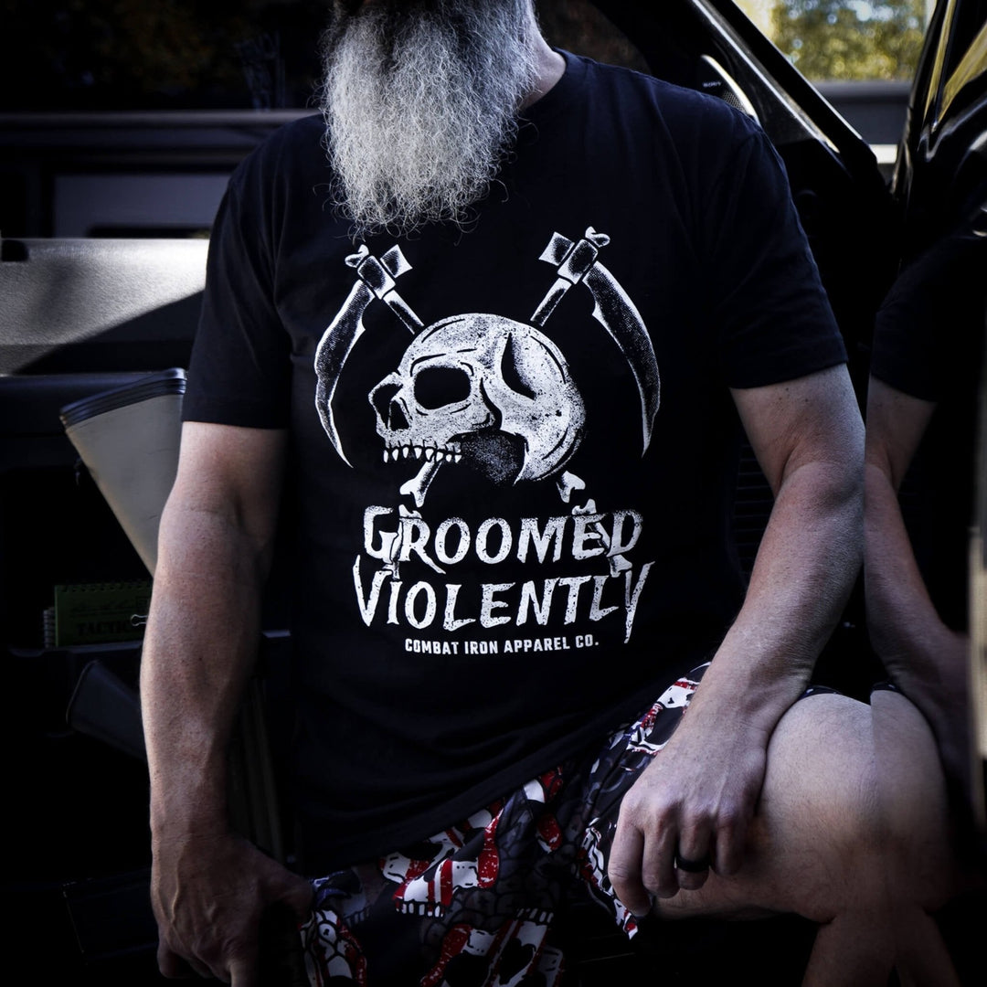 Groomed Violently Skull Men's T-Shirt