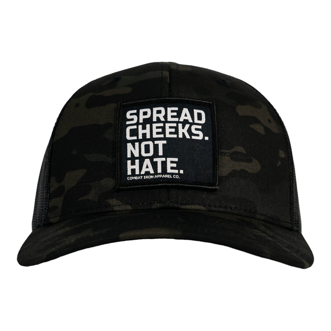 SPREAD CHEEKS. NOT HATE. Patch Snapback HAT