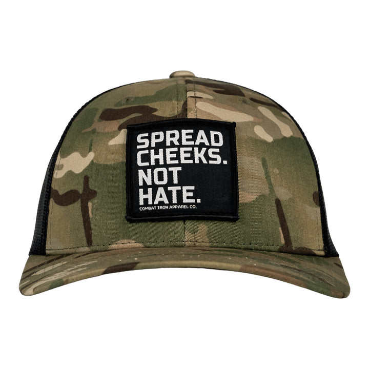 SPREAD CHEEKS. NOT HATE. Patch Snapback HAT