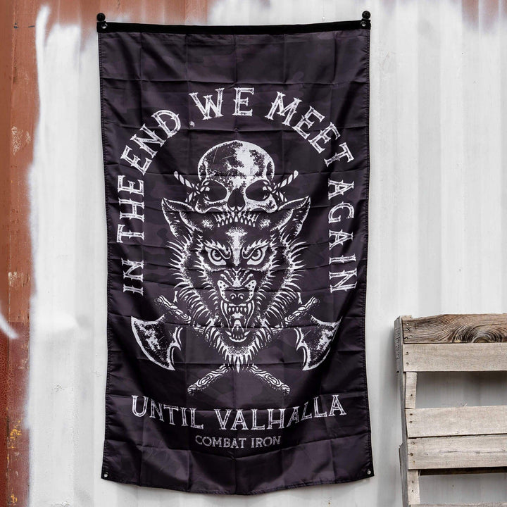 In The End, We Meet Again. Until Valhalla BDU 3' X 5' Wall Flag