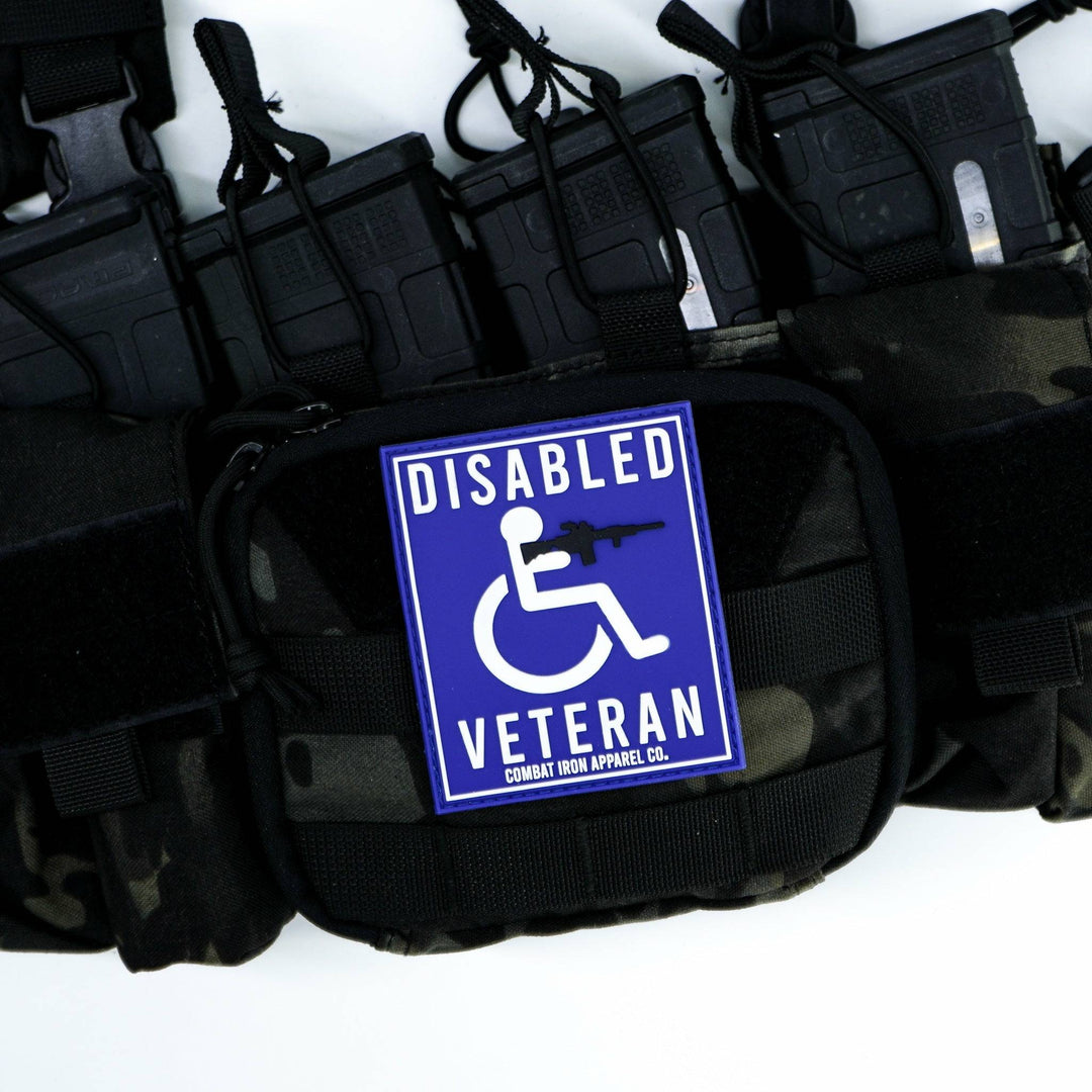 3D PVC MORALE PATCH | DISABLED VETERAN HANDICAP SIGN - Combat Iron Apparel™