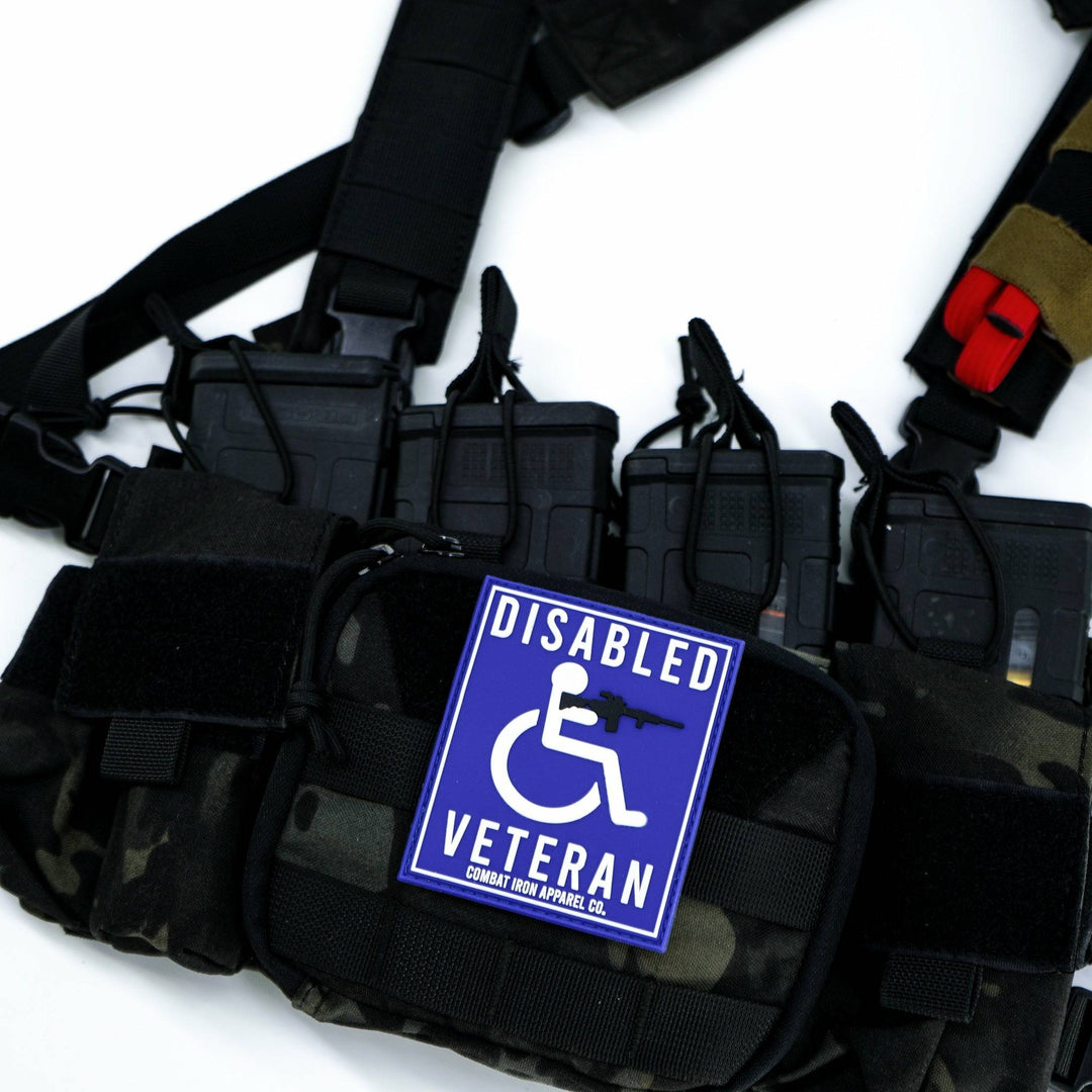 3D PVC MORALE PATCH | DISABLED VETERAN HANDICAP SIGN - Combat Iron Apparel™