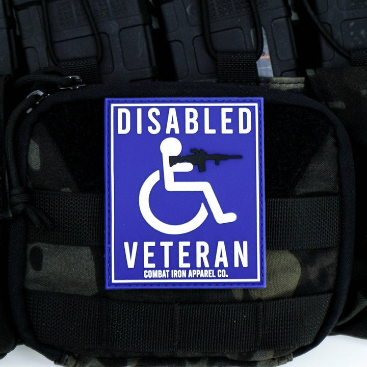 3D PVC MORALE PATCH | DISABLED VETERAN HANDICAP SIGN - Combat Iron Apparel™