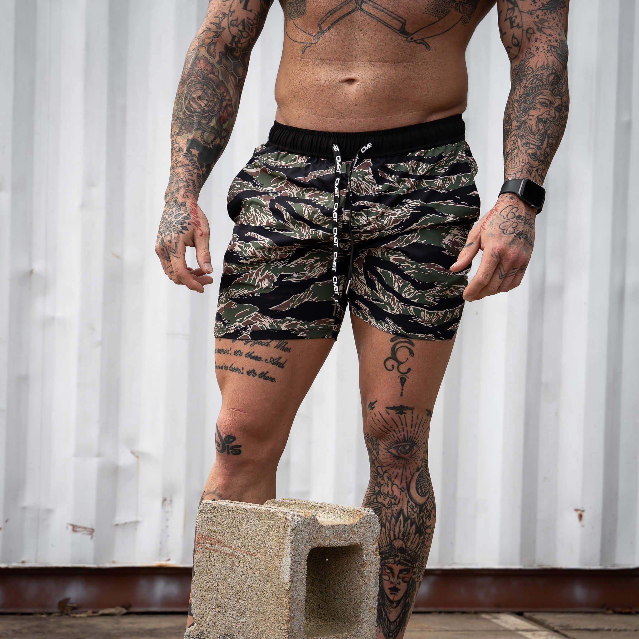 Tiger Stripe Camo Men's Hybrid Shorts | Combat Iron Apparel Co.