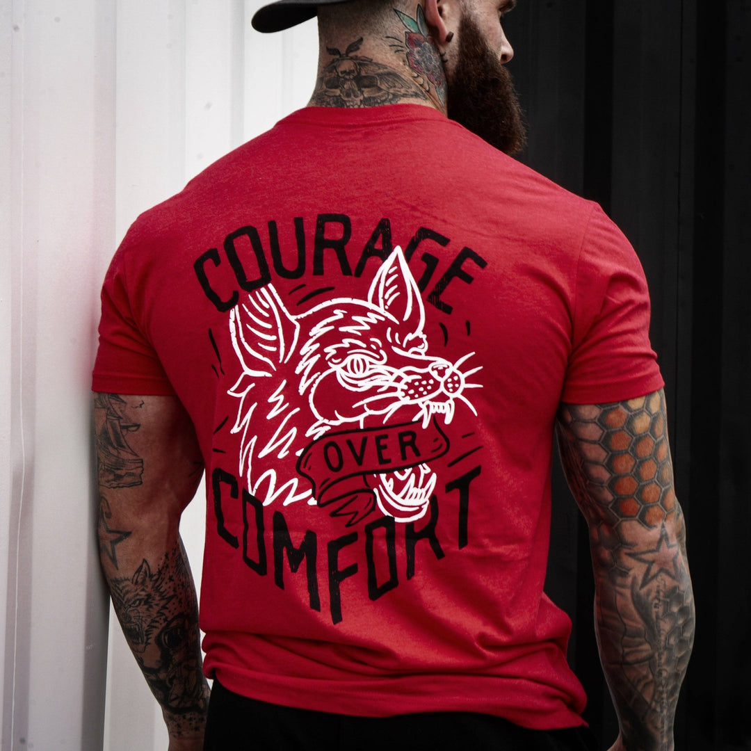 Courage over comfort - wolf edition, men’s t-shirt #color_red