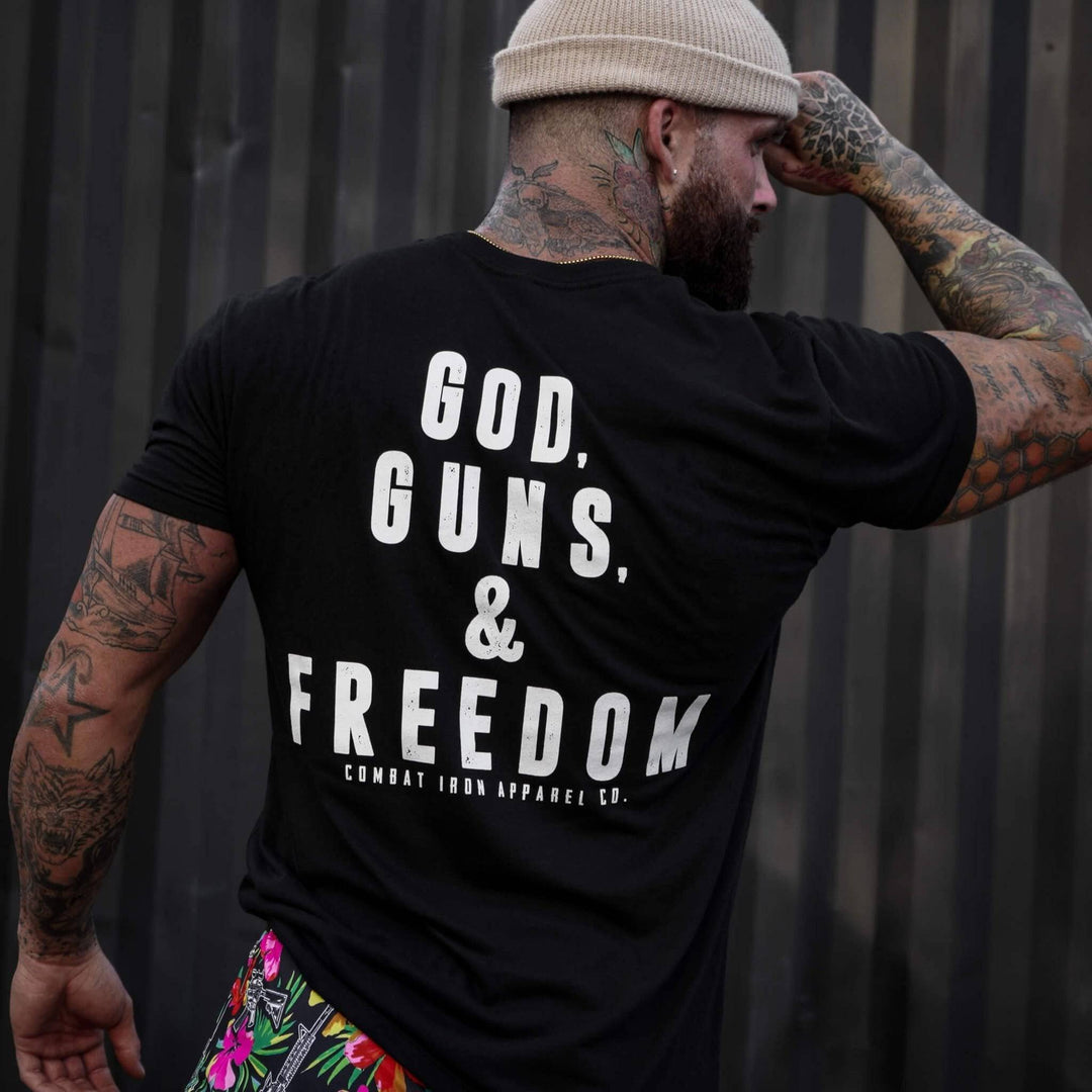 GOD, GUNS, & FREEDOM Men's T-Shirt