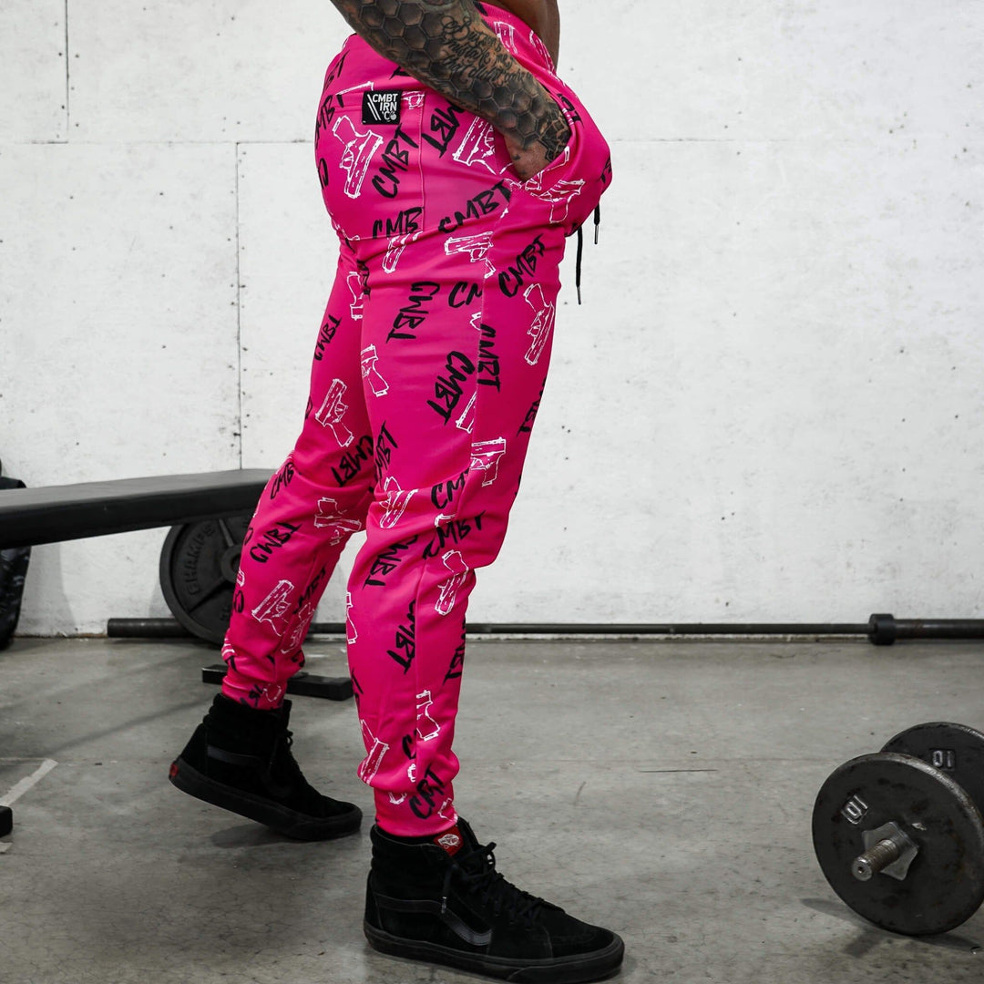 RELAXED FIT ATHLETIC MIDWEIGHT JOGGERS | PINK CMBT PISTOLS