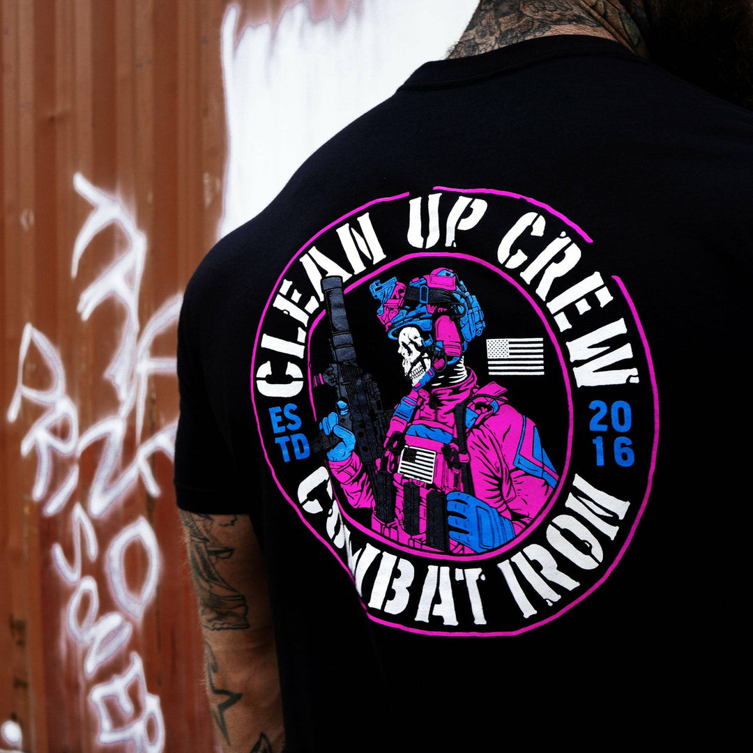 Clean up crew operator skull, men’s t-shirt in black #color_black