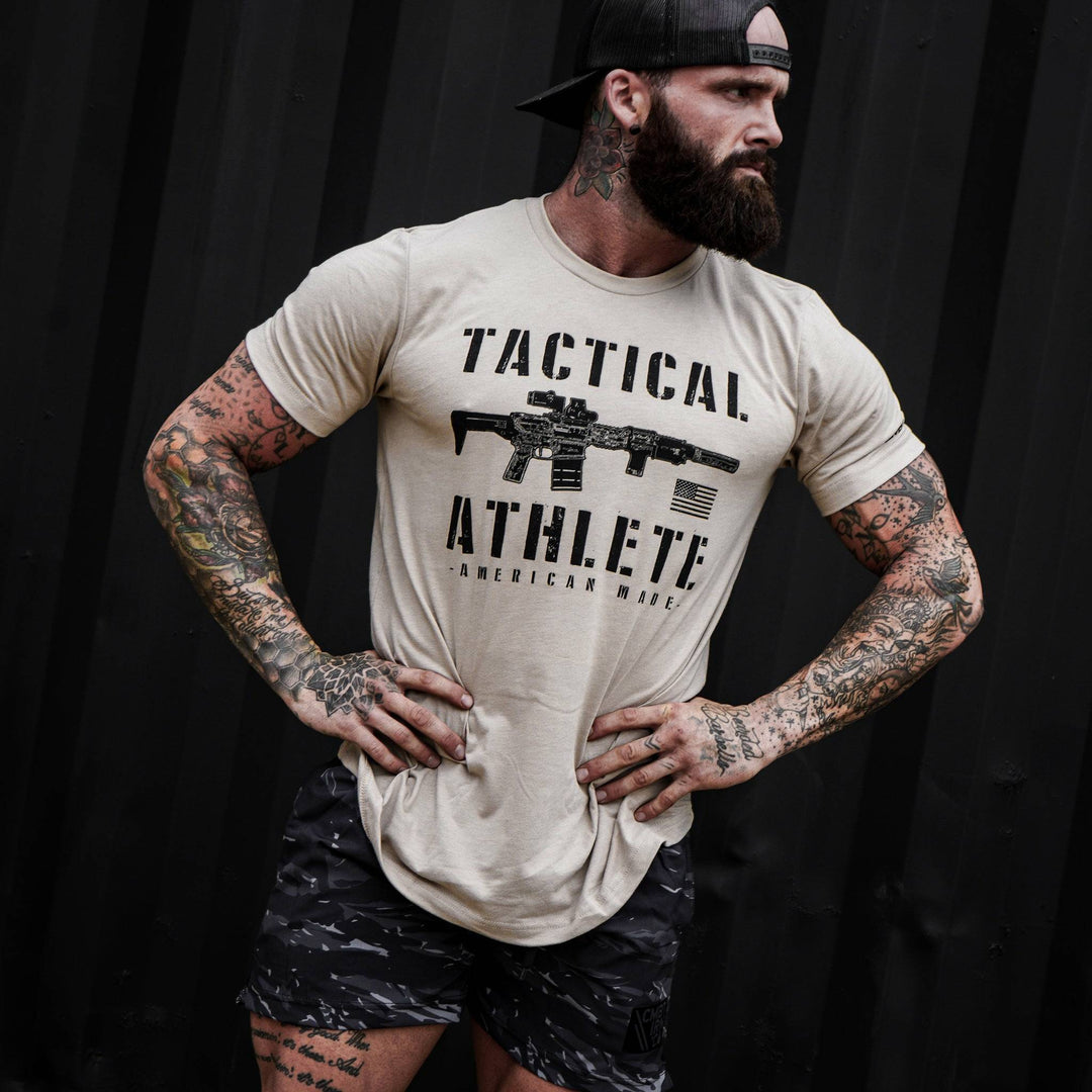 Tactical athlete American-made, men’s t-shirt #color_tan