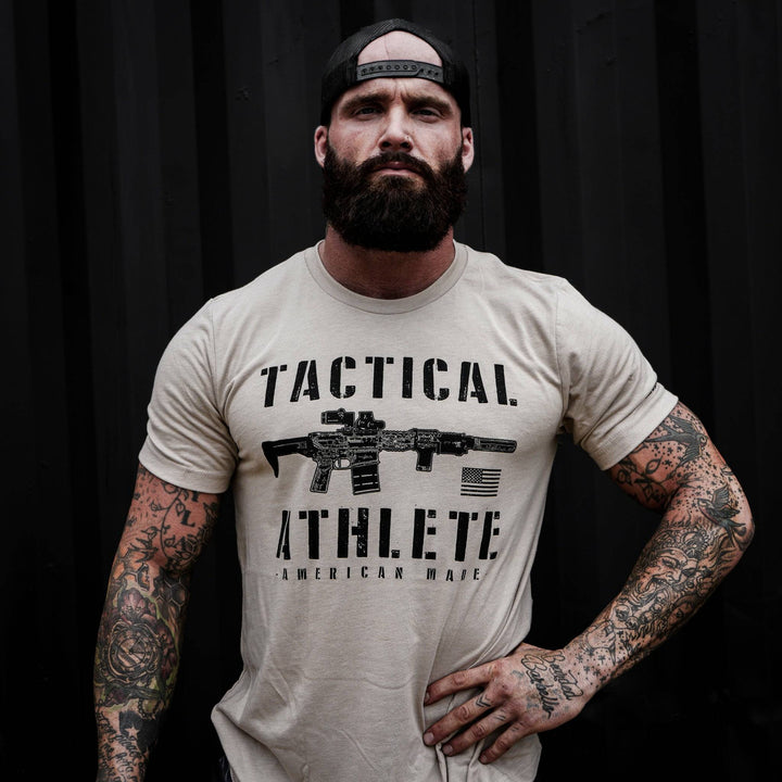 Tactical athlete American-made, men’s t-shirt #color_tan