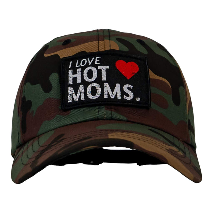 I Love Hot Moms Patch Dad Hat