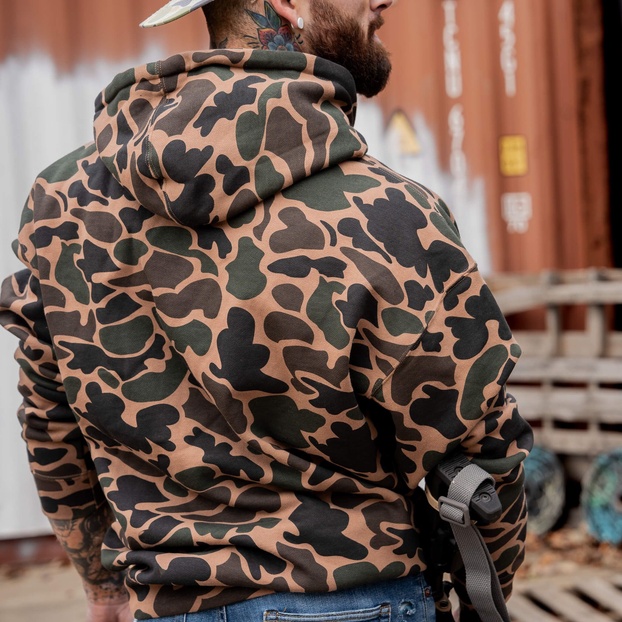 Zip up camo outlet hoodie