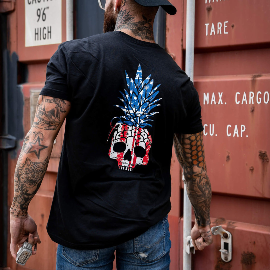 American Flag USA Pineapple Grenade Men's T-Shirt