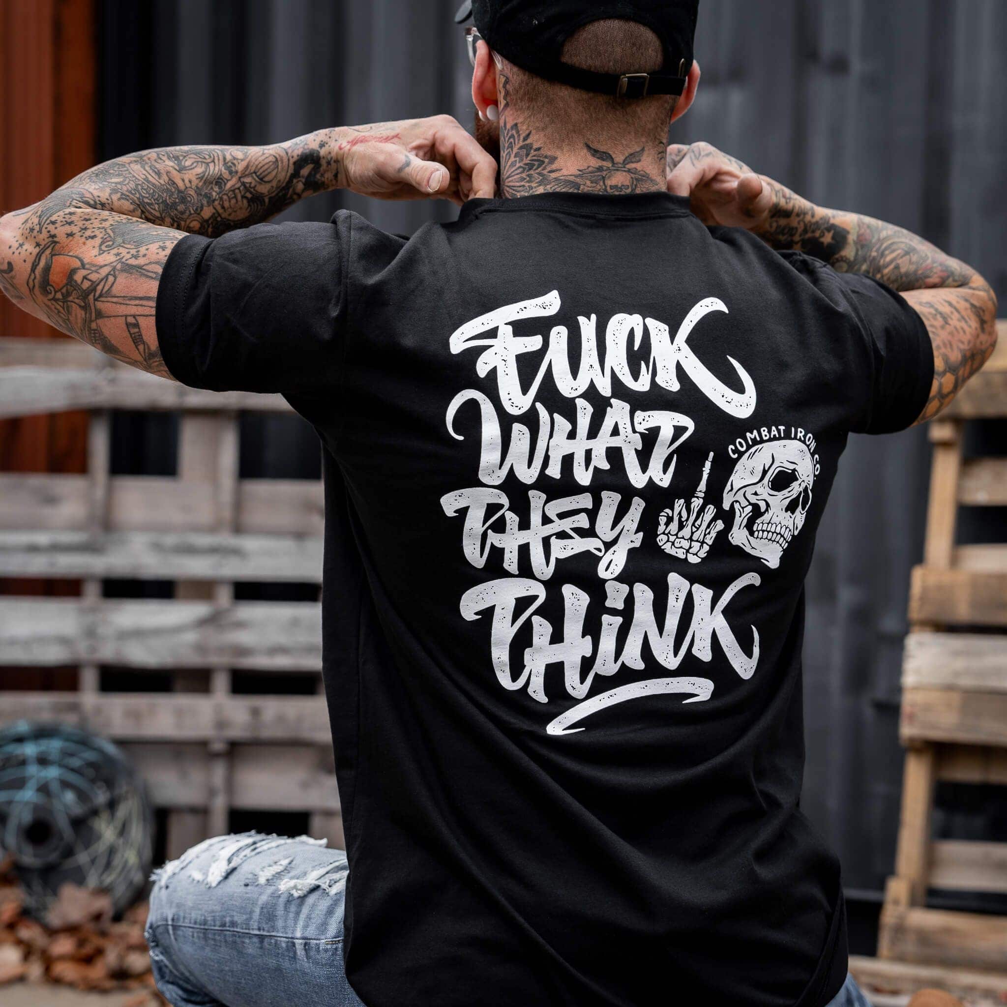 Fuck What They Think Skull Men's T-Shirt | Combat Iron Apparel Co.