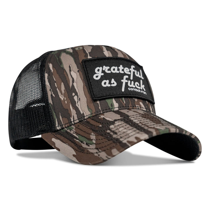 Grateful As F*ck Patch Mesh Snapback Hat