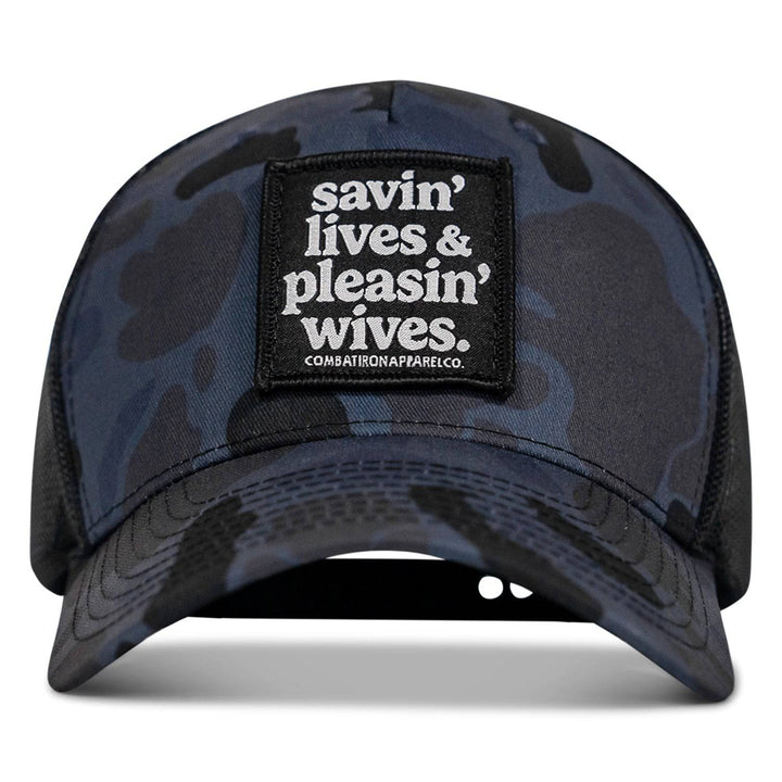 SAVIN' LIVES & PLEASIN' WIVES Patch SnapBack Hat