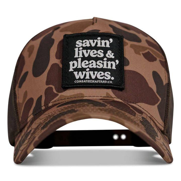 SAVIN' LIVES & PLEASIN' WIVES Patch SnapBack Hat