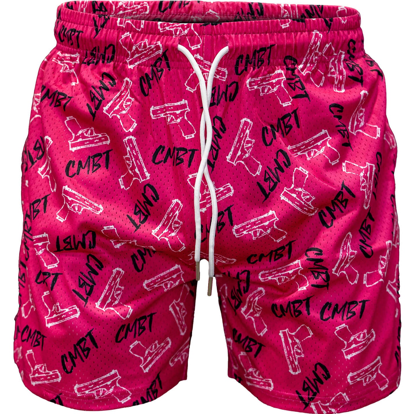 Pink CMBT Pistols Men s Mesh Lifestyle Shorts Combat Iron