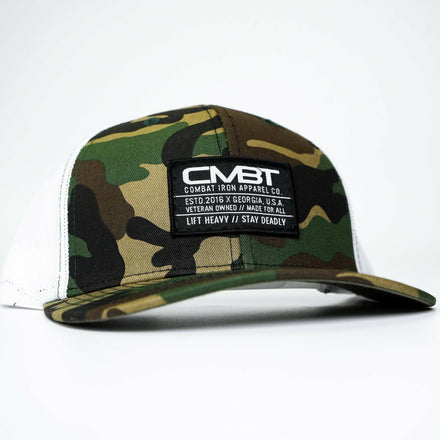 Branded CMBT Labeled Mid-Profile Snapback Hat - Combat Iron Apparel Co.