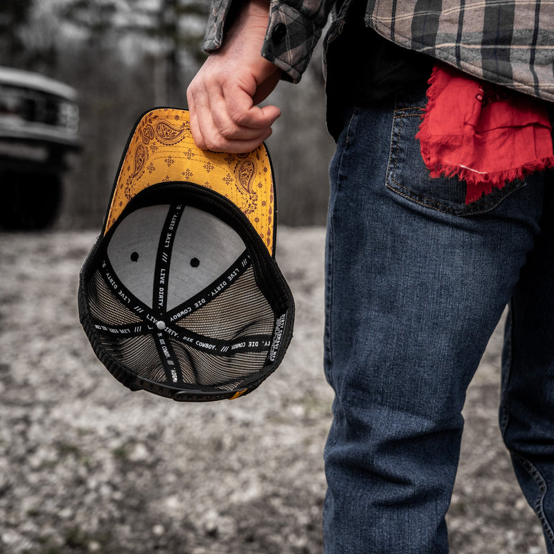 The Dirty Original Ripstop Snapback Hat - DIRTY COWBOY MFG #color_black-vintage-paisley
