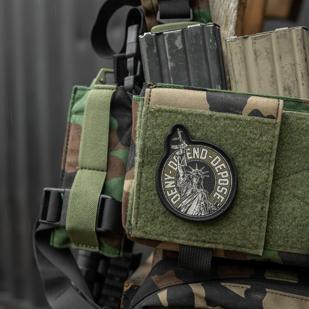 Deny. Defend. Depose. Velcro Patch