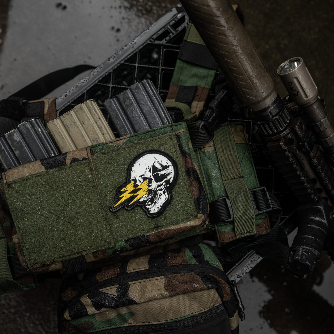 Die with Memories Bolt Skull PVC Patch