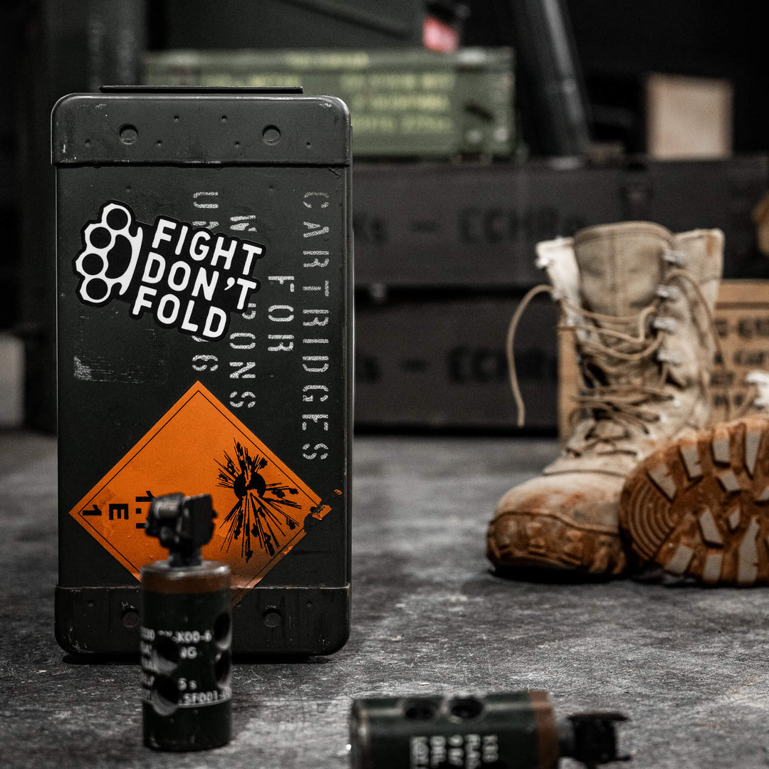 Fight Don't Fold Decal - Combat Iron Apparel Co.