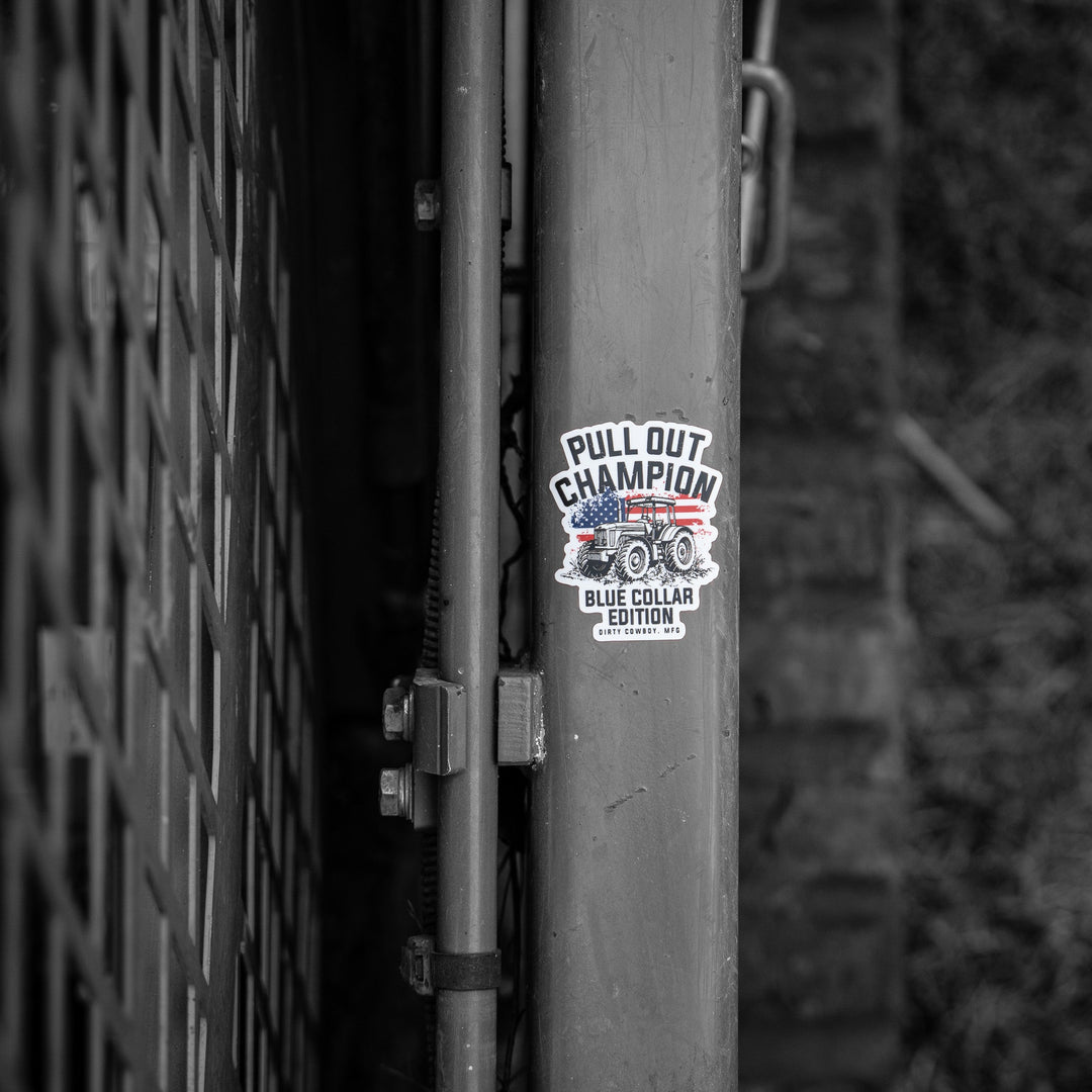 Pull Out Champion Blue Collar Decal - DIRTY COWBOY MFG