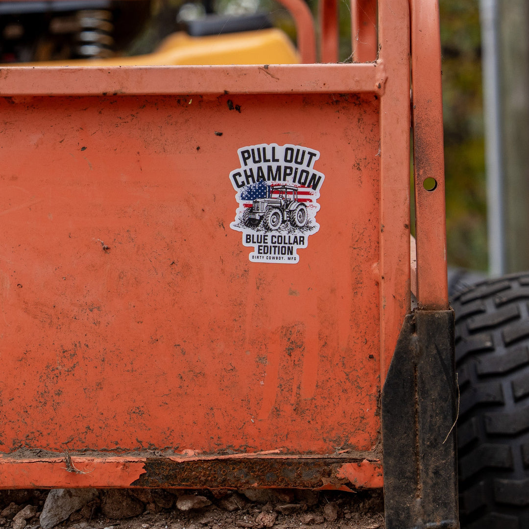 Pull Out Champion Blue Collar Decal - DIRTY COWBOY MFG