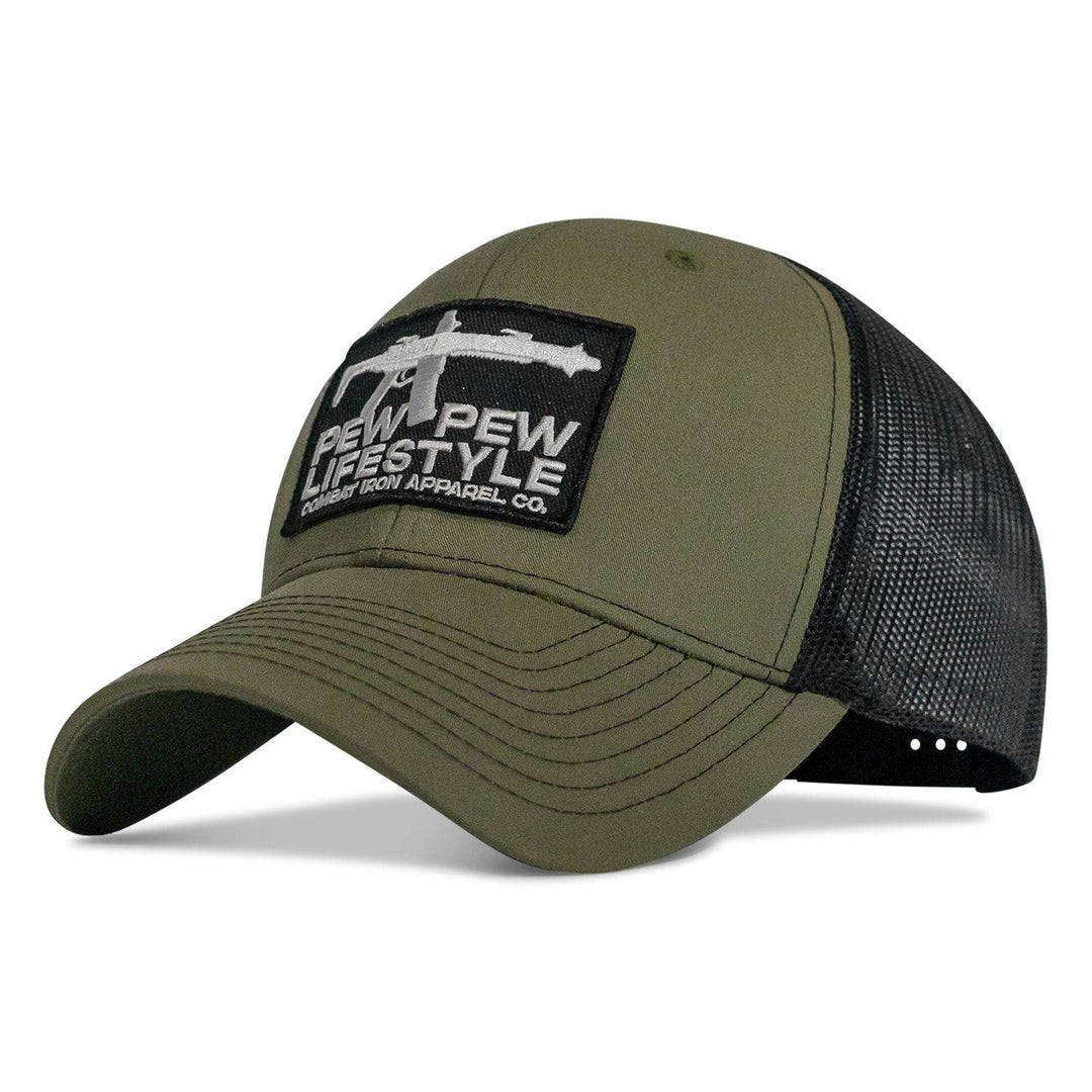 Pew Pew Lifestyle Patch Mid-Profile Mesh Snapback Hat