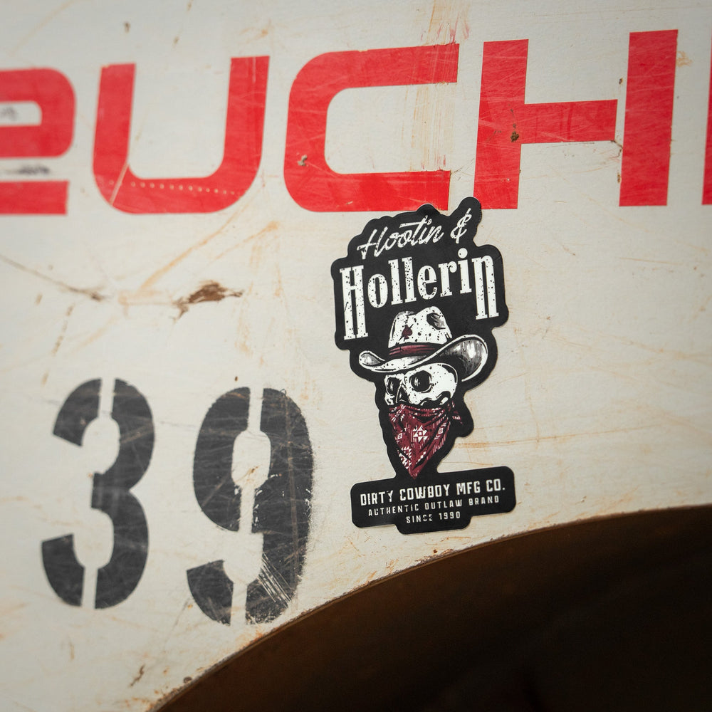 Hootin & Hollernin Skull Decal - DIRTY COWBOY MFG