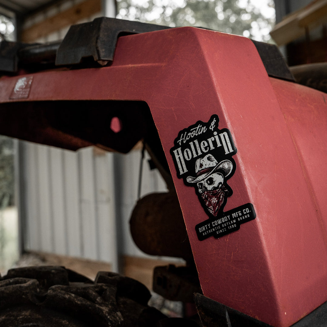 Hootin & Hollernin Skull Decal - DIRTY COWBOY MFG