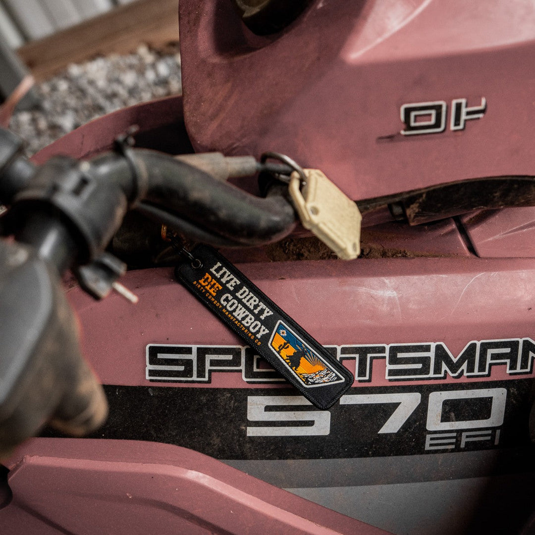Live Dirty. Die Cowboy. Flight Keychain - DIRTY COWBOY MFG