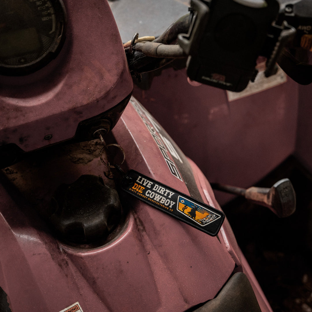 Live Dirty. Die Cowboy. Flight Keychain - DIRTY COWBOY MFG