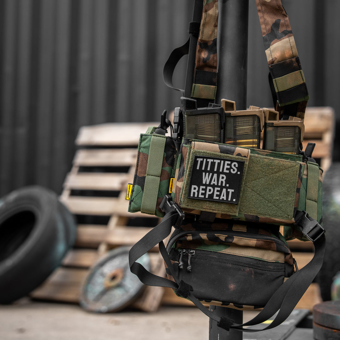 Titties. War. Repeat. Velcro Patch