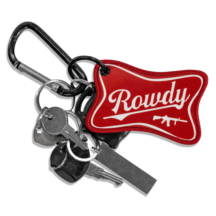 Rowdy Beer Logo Cloth Keychain