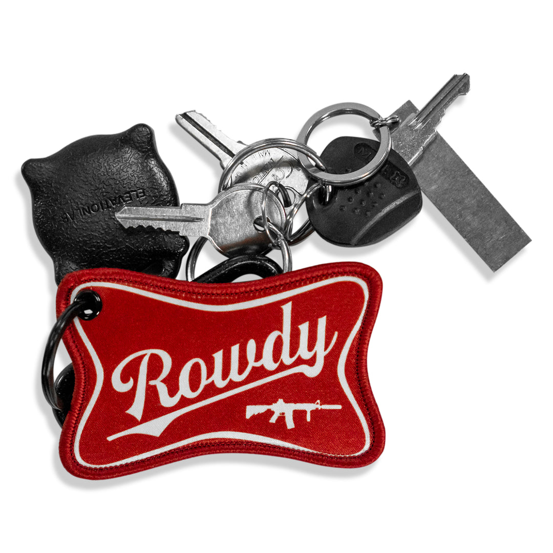 Rowdy Beer Logo Cloth Keychain